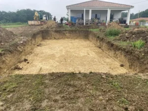 création d'une piscine - entreprise de terrassement