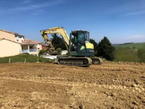 Terrassement d'un parking